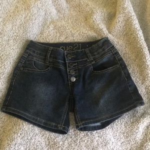 High waisted jean shorts